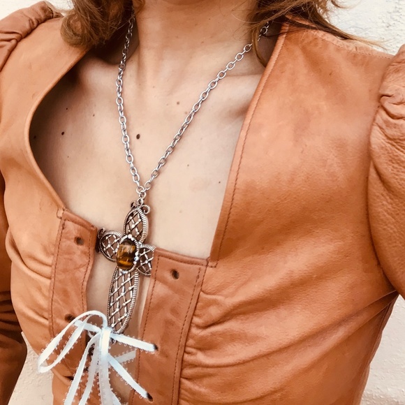 Sedona Red Corset Leather Jacket - Picture 2 of 5